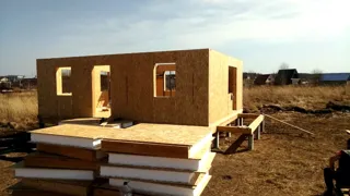 House based on the “Ermak” design, Chkalova settlement: wall assembly