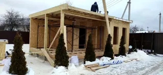 Haus 44,5 m² nach individuellem Projekt, Dorf Ignatovo: Wandmontage