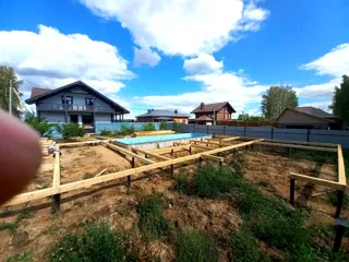 Haus 228 m² nach individuellem Projekt, Dorf Lunevo: Fundament und Grundrahmen