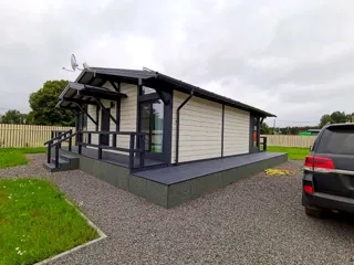 House based on the “Half-timbered 98” design, Borisovo village: completed house