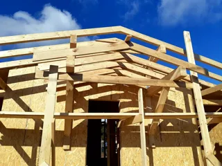 House, “Half-timbered 98” design, Borisovo village: roofing
