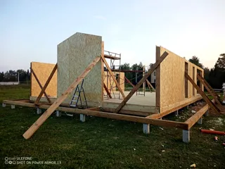 Haus nach Projekt „Barnhouse 110“, Dorf Ivantsevo: Wandmontage