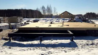 Garage nach Projekt „Slawjanka mini + Garage“, Dorf Nazarovo: Fundament und Grundrahmen