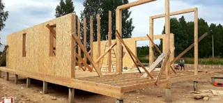 Haus 100 m², Projekt „Barnhouse 76.1“, Dorf Smirnovo: Wandmontage
