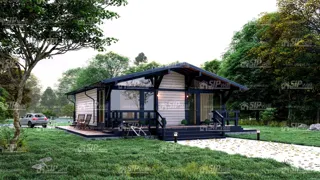 98 m² house, “Half-timbered 98” design, SNT “Kovalyovo”: design rendering