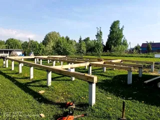 Haus nach individuellem Projekt, Region Wologda: Fundament und Grundrahmen