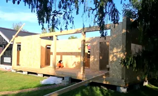 Haus 56 m² nach individuellem Projekt, Dorf Kleshchevo: Wandmontage