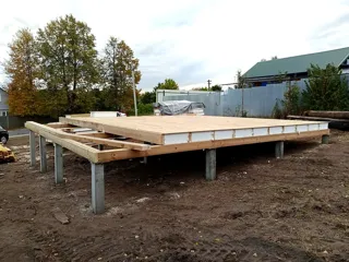 Haus 54 m² nach Projekt „N4O-54“, Dorf Lezhnevo: SIP-Boden auf Höhe 0
