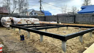 Haus nach Projekt „Dorofejewo“, Kovrov: Fundament und Grundrahmen