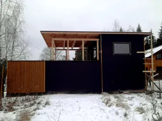 Garage nach Projekt „Garage“, Gebiet Kostroma: Fassadenverkleidung