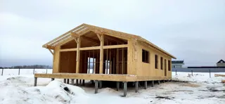 130 m² house built to a custom design, Ovchukhi village: wall assembly