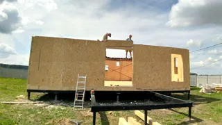 Haus nach Projekt „Finnisch 70“, Gebiet Moskau: Wandmontage