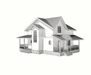 Haus nach individuellem Entwurf, Siedlung Pervyy: Projektvisualisierung