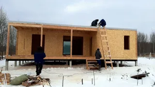 Haus nach Projekt „Mistika - E2.5“, Dorf Okorkovo: Wandmontage