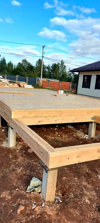 “Barnhouse Otrazhenie” projesine göre 75 m² ev, Beloostrov kasabası: temel ve alt bağlama kirişi
