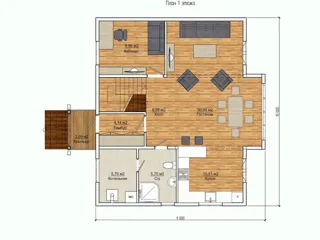 Haus nach Projekt „Sokol - 2“, Dorf Krivtsovo: Projektgrundriss