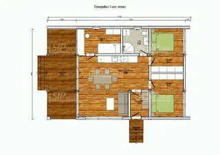 Haus nach Projekt „Barnhouse 76.3“, Dorf Konokhovo: Projektgrundriss