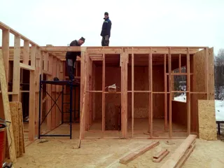 Haus nach Projekt „Palermo“, Region Jaroslawl: Wandmontage