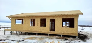 130 m² house, custom design, Ovchukhi village: windows and doors