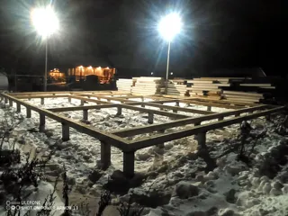 Haus nach individuellem Projekt, Dorf Kukarino: Fundament und Grundrahmen