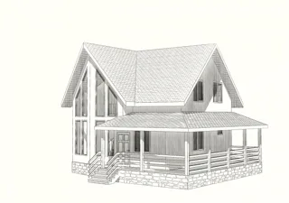 House based on the “Salzburg” design, Karmanovo village: design rendering