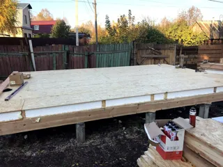 Ferienhaus, Projekt „Kleines Ferienhaus“, Ivanovo: Boden aus SIP-Paneelen auf Höhe 0