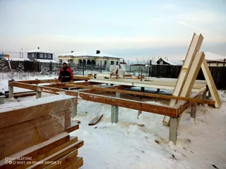 Haus 147,5 m², Projekt „Jessentuki 8x8“, Siedlung Pervyy: Wandmontage