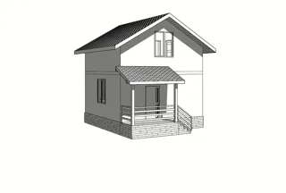 Haus 72 m² nach individuellem Projekt, Pushchino: Projektvisualisierung