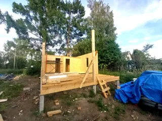Haus 54 m² nach Projekt „Barnhouse 39“, Dorf Kalikino: SIP-Boden auf Höhe 0