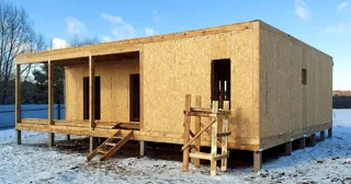 Haus 102 m², Projekt „Mistika - E2.8“, Dorf Kurgane: fertiges Haus