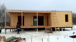 Haus nach Projekt „Mistika - E2.5“, Dorf Okorkovo: Wandmontage