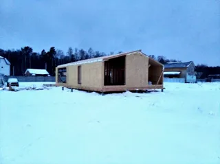 House based on the “Barnhouse 110” design, Moscow Region: wall assembly