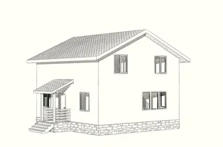125 m² ev, özel proje, “Golovenki” SNT: proje görselleştirmesi