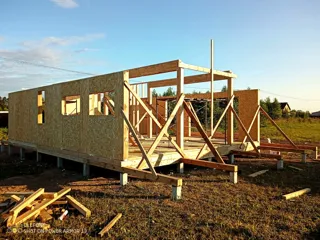 Haus nach Projekt „Barnhouse 84.2“, Dorf Ivantsevo: Wandmontage