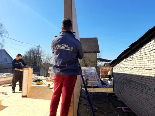 Haus nach Projekt „Dorofejewo“, Kovrov: Wandmontage