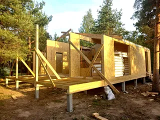 Datscha nach Projekt „Barnhouse 76.1“, Gebiet Wladimir: Wandmontage