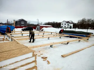 Haus 90,3 m² nach individuellem Projekt, Dorf Pazushino: SIP-Boden auf Höhe 0