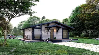 98 m² house, “Half-timbered 98” design, Rogovitsy village: design rendering