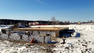 Garage nach Projekt „Slawjanka mini + Garage“, Dorf Nazarovo: Fundament und Grundrahmen