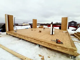 Haus 90,3 m² nach individuellem Projekt, Dorf Pazushino: Wandmontage