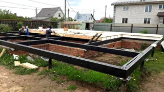 Haus nach individuellem Projekt, Dorf Novo-Talitsy: Fundament und Grundrahmen