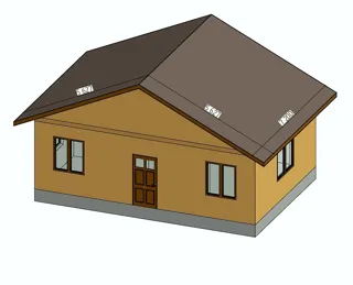 Haus 47 m² nach individuellem Projekt, Dorf Shirokovo: Projektvisualisierung