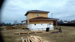 Garage nach Projekt „Slawjanka mini + Garage“, Dorf Nazarovo: Fassadenverkleidung