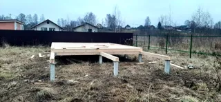 Haus 45 m² nach Projekt „Barnhouse 33“, Dorf Nazarovo: Fundament und Grundrahmen