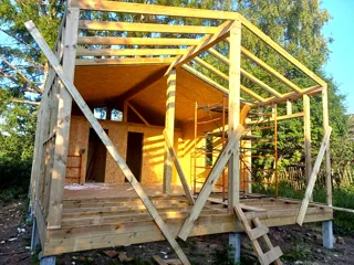Haus 54 m², Projekt „Barnhouse 39“, Dorf Kalikino: Wandmontage