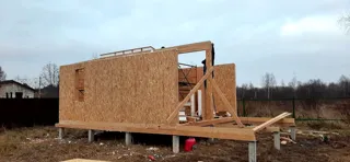Haus 45 m², Projekt „Barnhouse 33“, Dorf Nazarovo: Wandmontage