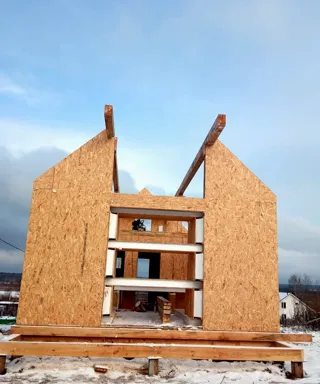 Haus 76 m² nach individuellem Projekt, Dorf Tulchino: Wandmontage