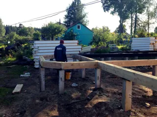 Haus nach individuellem Projekt, Siedlung Borisoglebskiy: Fundament und Grundrahmen