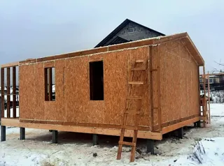 Haus 54 m², Projekt „Barnhouse 39“, SNT „Parus“: fertiges Haus
