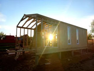 House, “Barnhouse 33” design, Novonikolskoe village: windows and doors